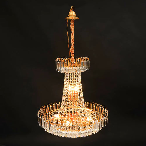 BYMAOCAR K9 Kristall-Kronleuchter, höhenverstellbar, dimmbar