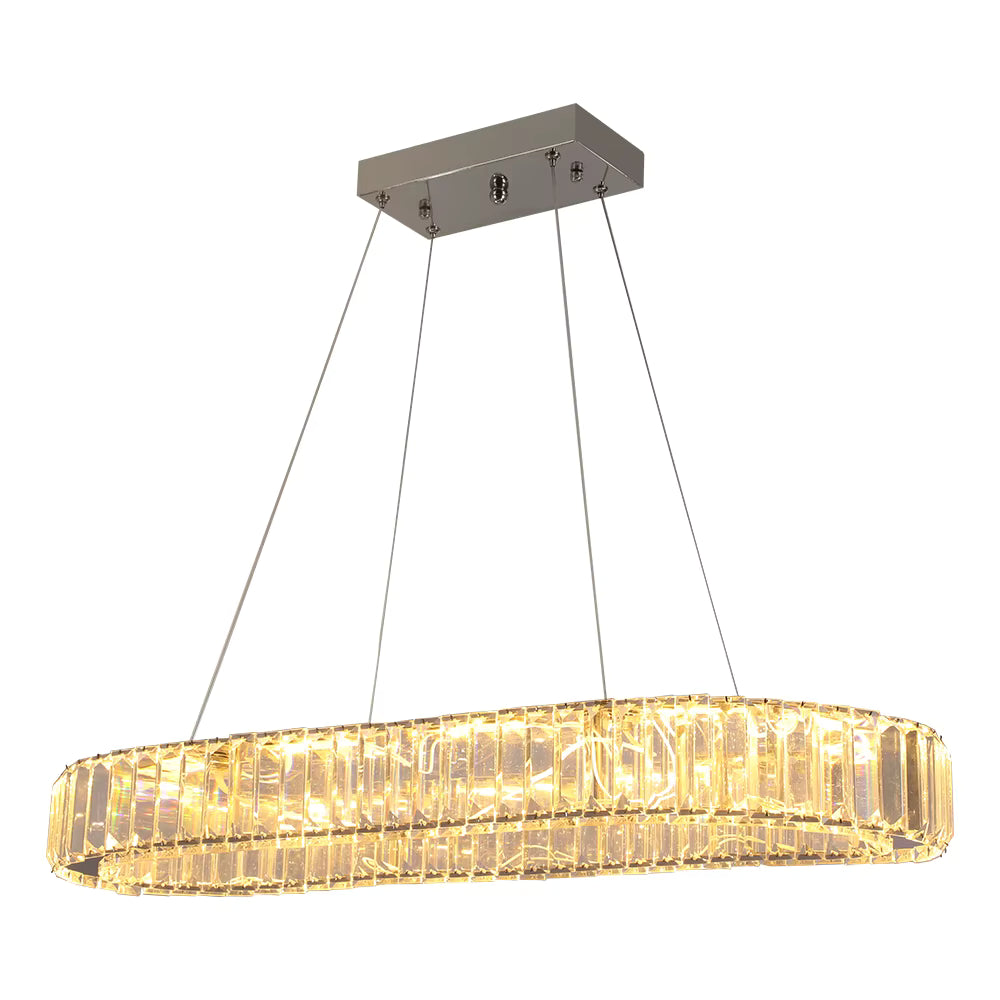 VETRULUS LED Kristall-Kronleuchter Oval, modern