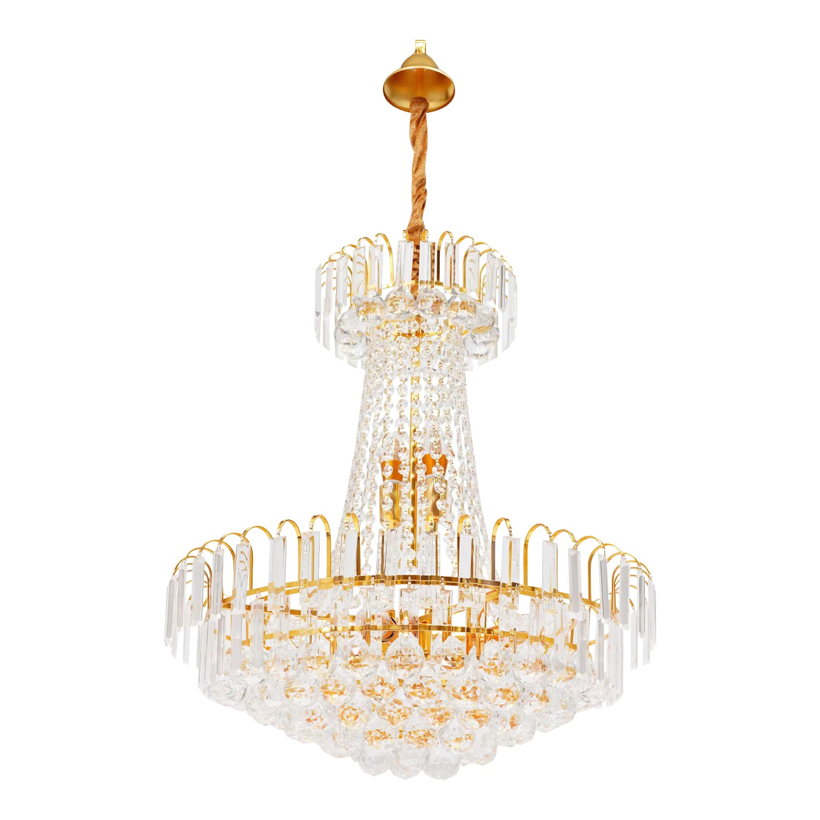 BYMAOCAR K9 Kristall-Kronleuchter, höhenverstellbar, dimmbar