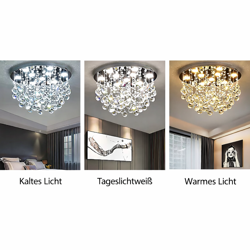 Modern Crystal Raindrop LED Ceiling Chandelie