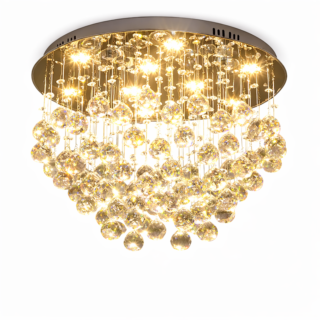 Modern Crystal Raindrop LED Ceiling Chandelie