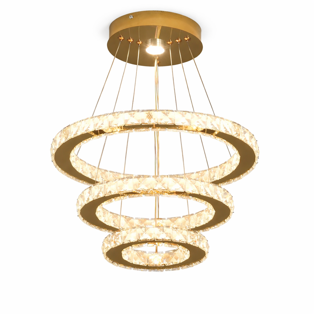 French Luxury Crystal Chandelier LED Ceiling Pendant Light
