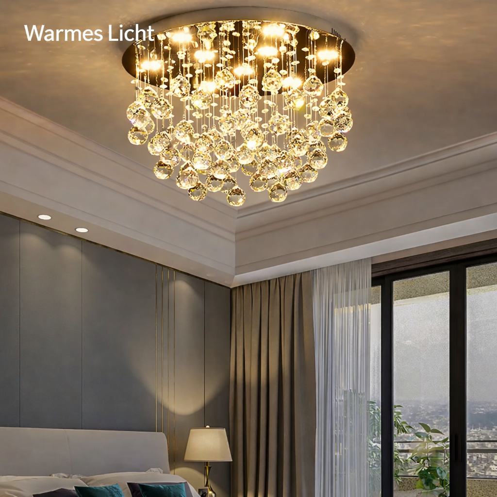Modern Crystal Raindrop LED Ceiling Chandelie