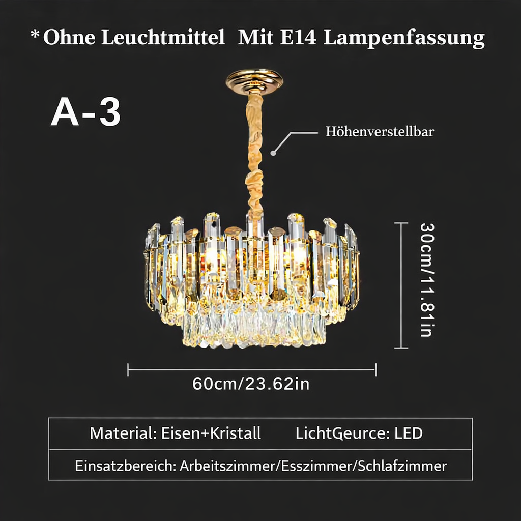 LED Kristall-Kronleuchter E14